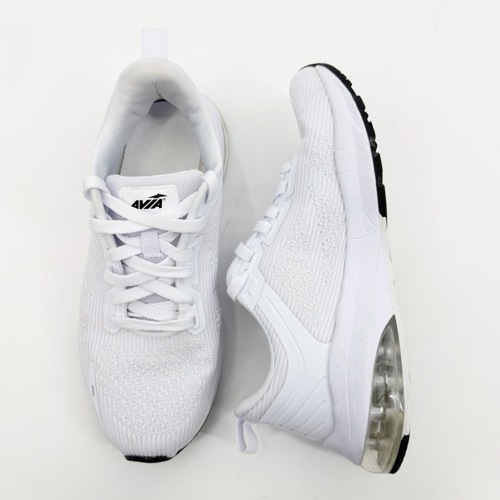 Avia White Knit Running Sneakers Air Cushion Sole Women’s Size 7